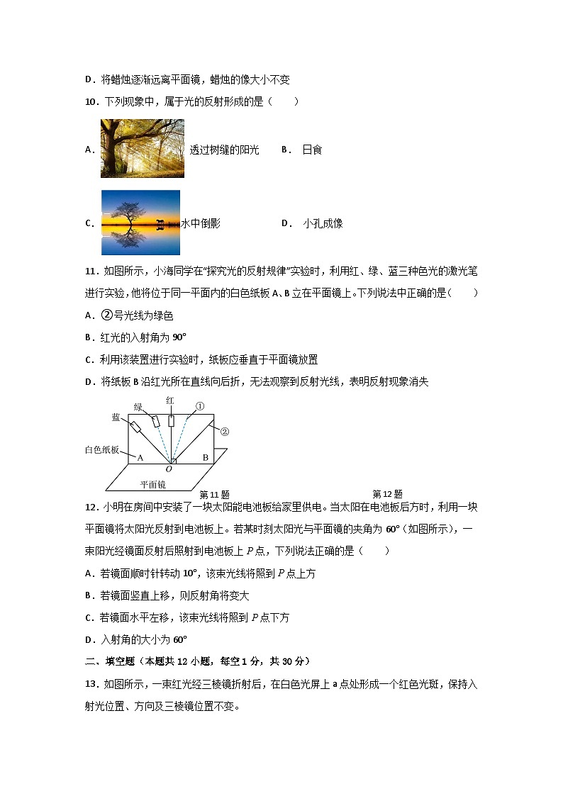 【期中单元测试】（苏科版）2023-2024学年八年级物理上册单元测试卷 第三章  光现象【单元测试·提升卷】03