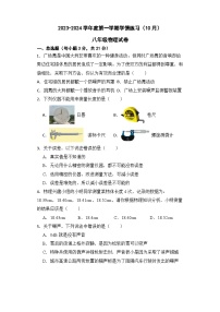 广东省茂名市高州市第一中学附属实验学校2023-2024学年八年级上学期10月月考物理试题