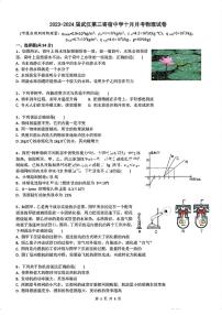 湖北武汉第三寄宿学校2023-2024学年度上学期10月九年级物理试题（月考）