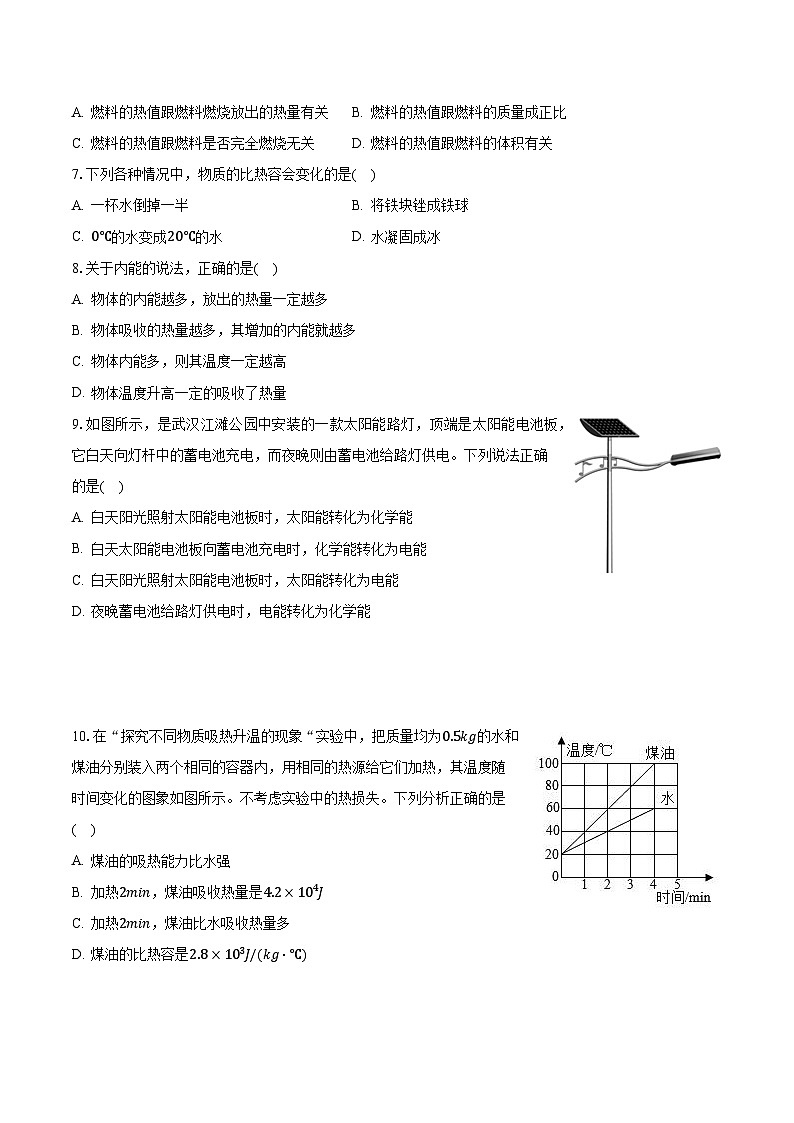 山西省朔州市部分学校2023-2024学年九年级上学期第一次月考物理试卷（月考）第2页
