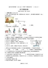 江苏省苏州市吴江区盛泽初中教育集团2023-2024学年九年级上学期有效评估1物理试卷（月考）Word版