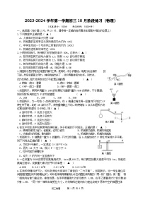 江苏省苏州工业园区青剑湖实验中学2023-2024学年九年级上学期10月阶段练习物理试题（月考）