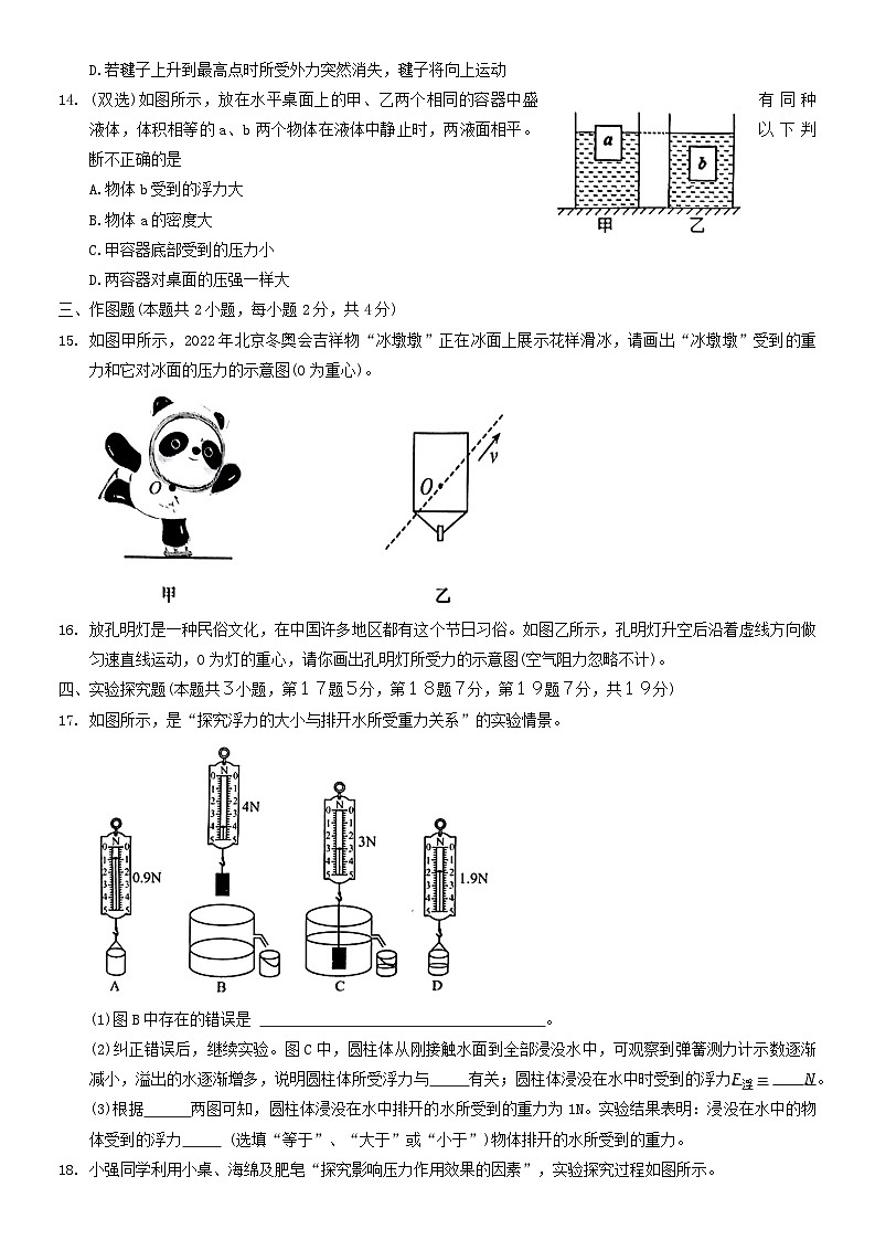 河南省南阳市社旗县2022-2023学年八年级下学期期中考试物理试卷（含答案）第3页