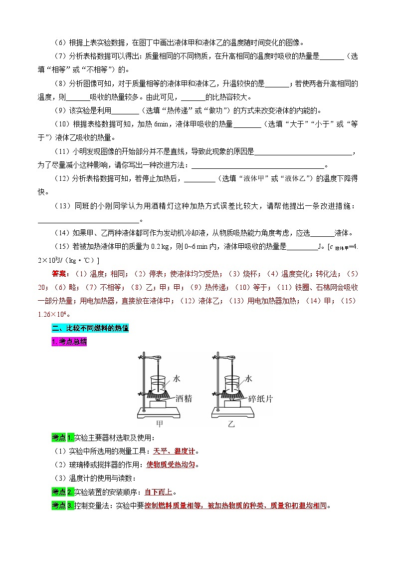 2024年中考物理复习-----对比实验“不同物质的吸热能力”和“不同燃料的热值”（全国通用）第3页