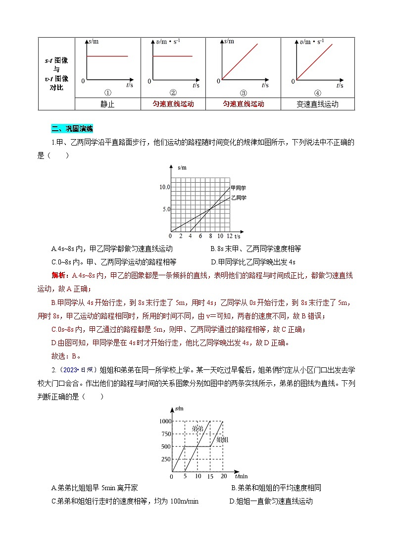 2024年中考物理复习-----运动图像归纳解析与实战演练（全国通用）第2页