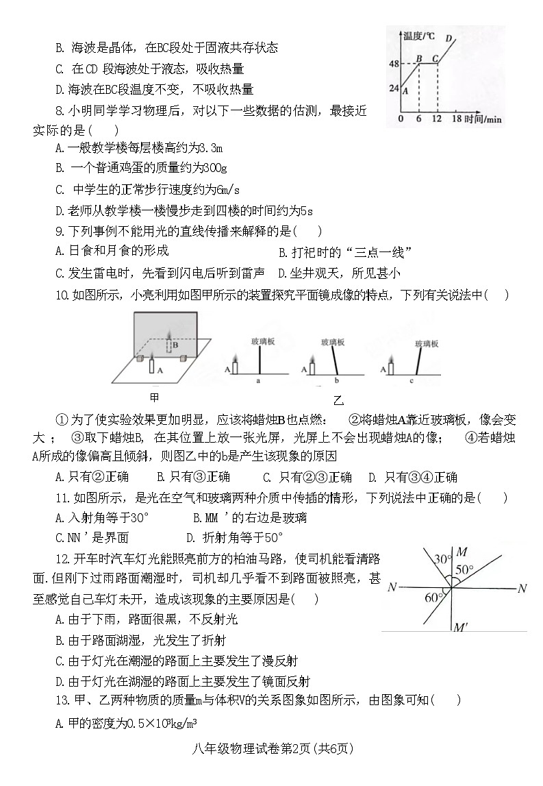 河南省洛阳市栾川县2021——2022学年第一学期期末教学质量检测八年级物理试卷附答案第2页