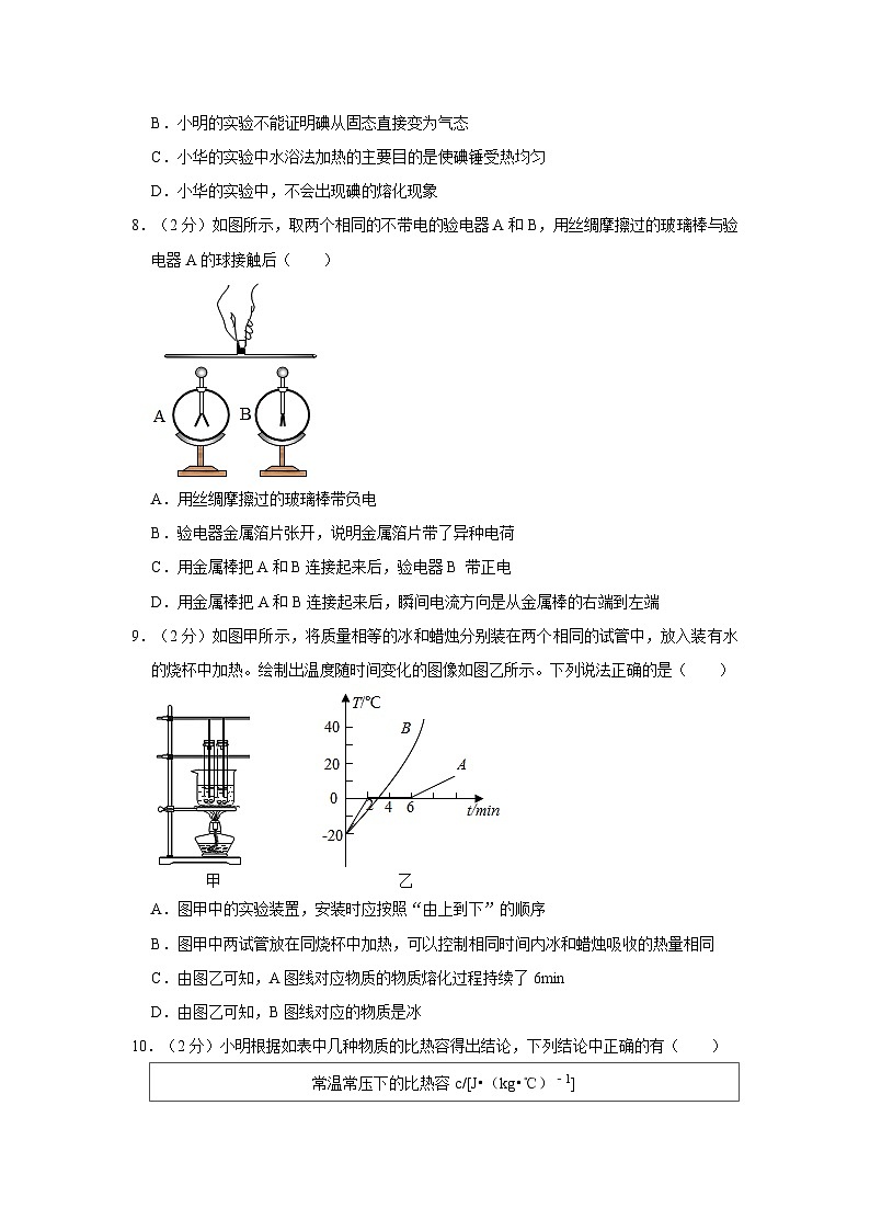 山东省济宁市嘉祥县祥城中学2023-2024学年九年级上学期第一次月考物理试卷第3页