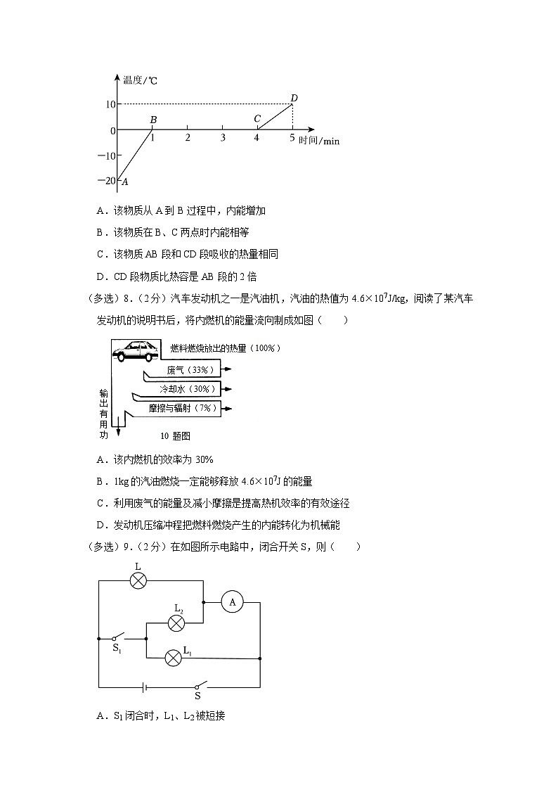 辽宁省沈阳市九校2023-2024学年九年级上学期月考物理试卷（10月份）第3页