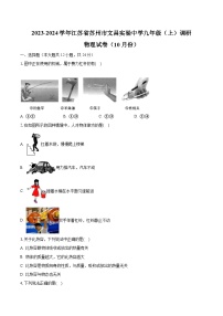 2023-2024学年江苏省苏州市文昌实验中学九年级（上）调研物理试卷（10月份）（含解析）