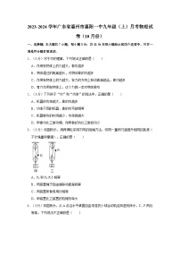 2023-2024学年广东省惠州市惠阳一中九年级上学期月考物理试卷（10月份）（含答案）