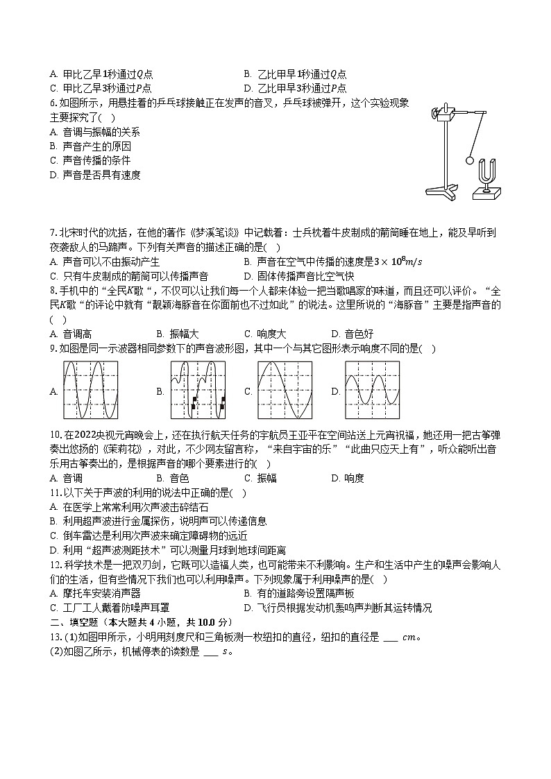 2023-2024学年山东省德州市临邑县邢侗中学八年级（上）月考物理试卷（10月份）（含解析）02