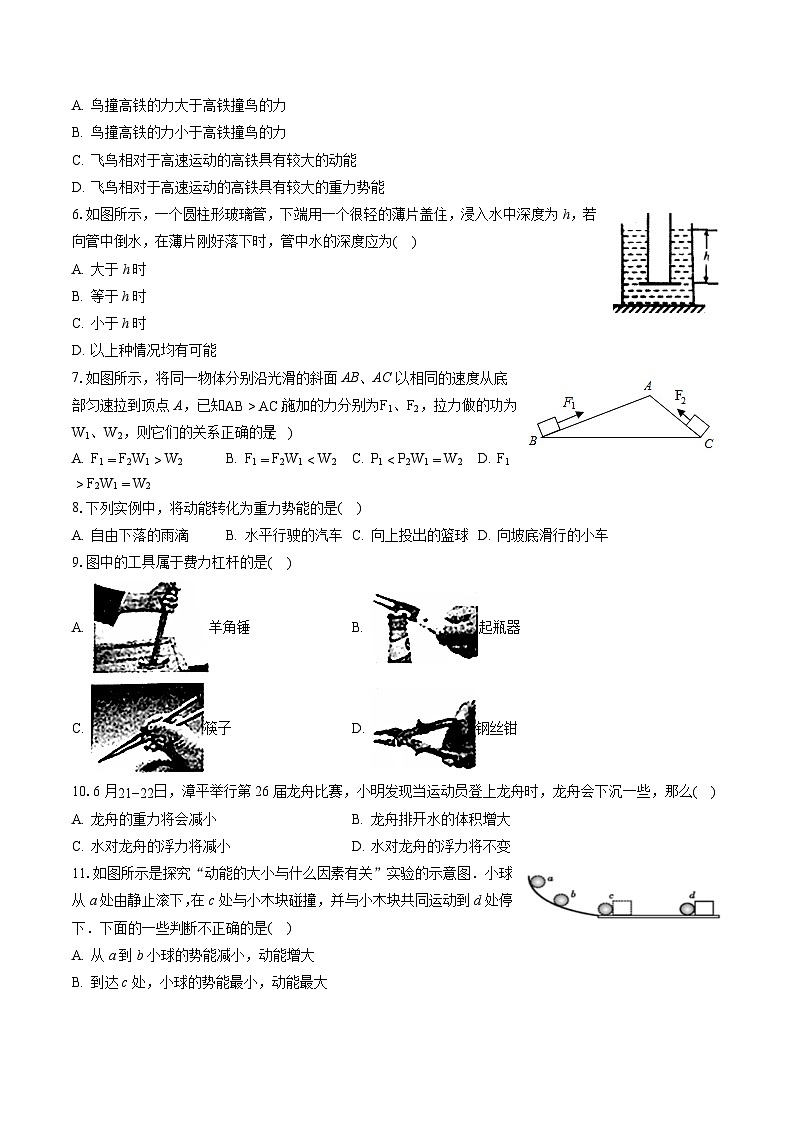2022-2023学年福建省龙岩市漳平市八年级（下）期末物理试卷（含答案解析）第2页