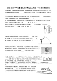 2022-2023学年安徽省池州市贵池区八年级（下）期末物理试卷（含答案解析）