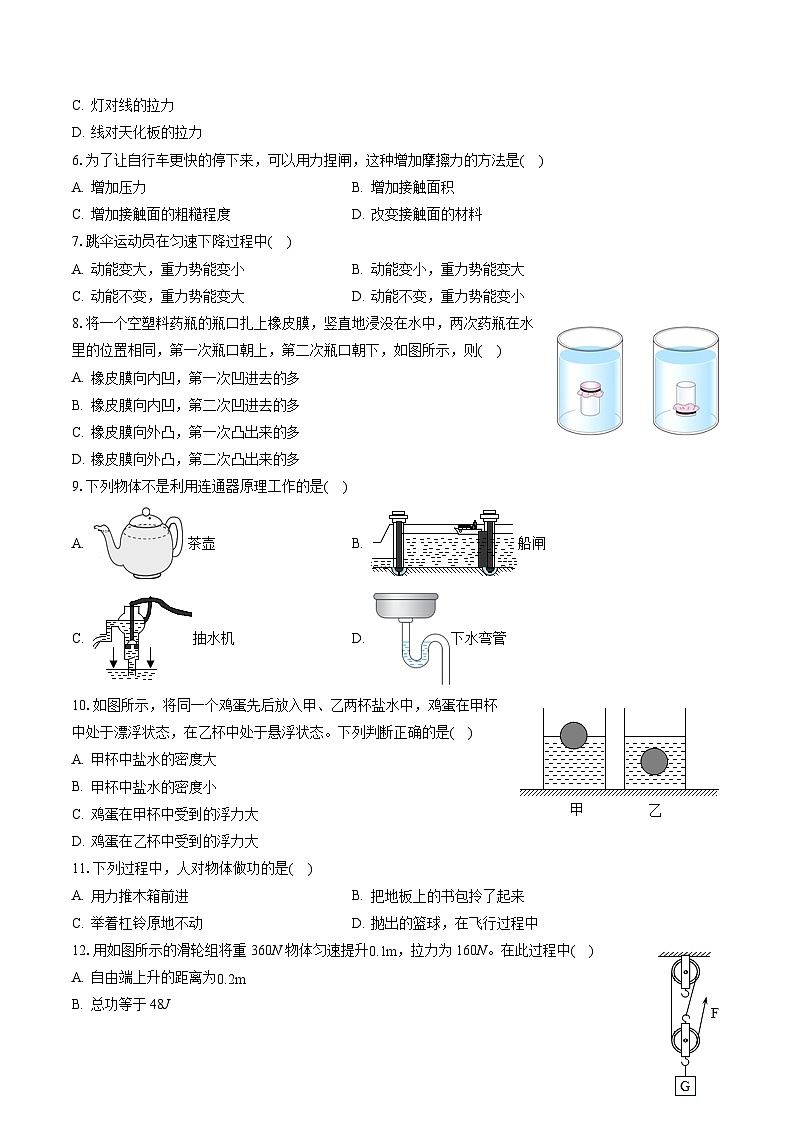 2022-2023学年天津市部分区八年级（下）期末物理试卷（含答案解析）第2页