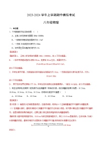 期中模拟卷（安徽省）2023-2024学年八年级物理上学期期中模拟考试试题含答案（答题卡）