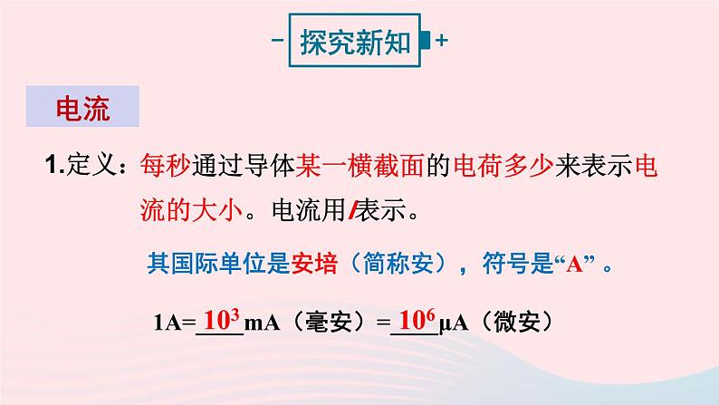 第十四章了解电路第四节科学探究串联和并联电路的电流第1课时电流电流表教学课件（沪科版九年级）04