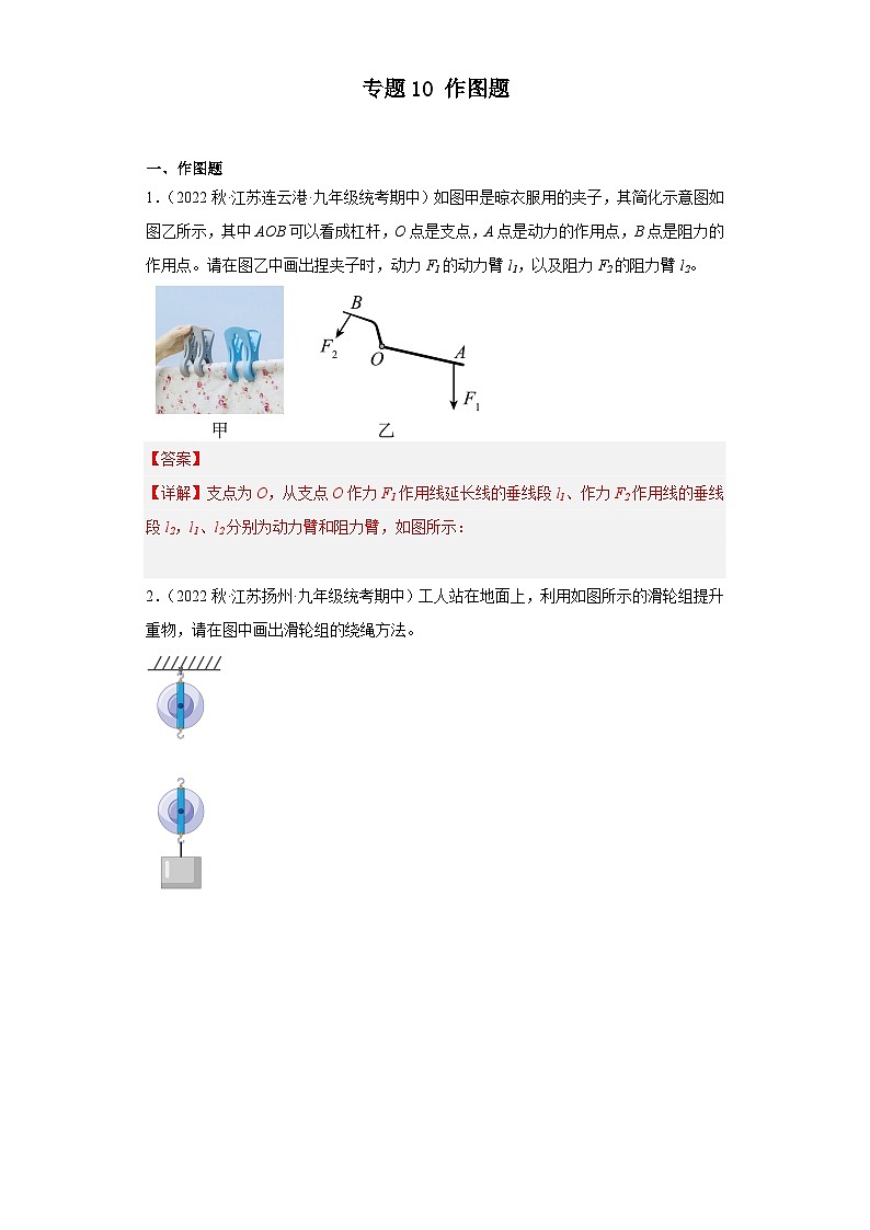 【期中真题】2023-2024学年九年级物理上册 期中真题分类专题汇编专题10 作图题-试卷.zip01