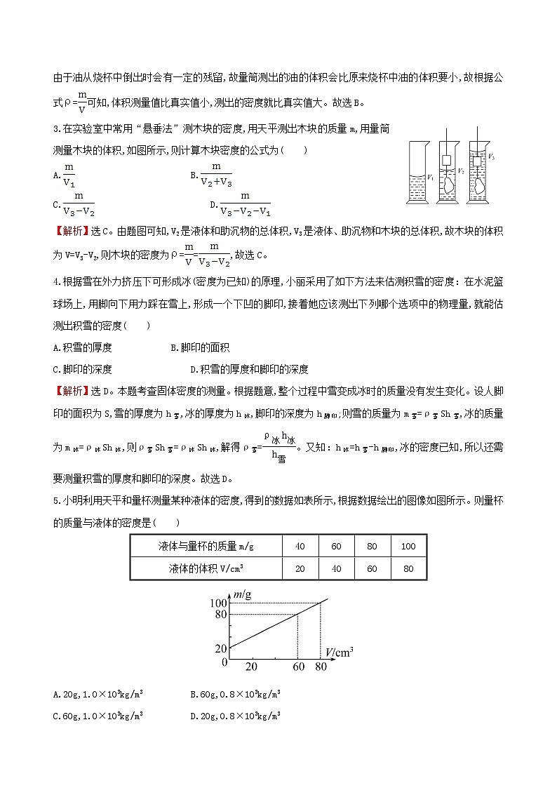 2023八年级物理上册第六章质量与密度第3节测量密度练习新版教科版02