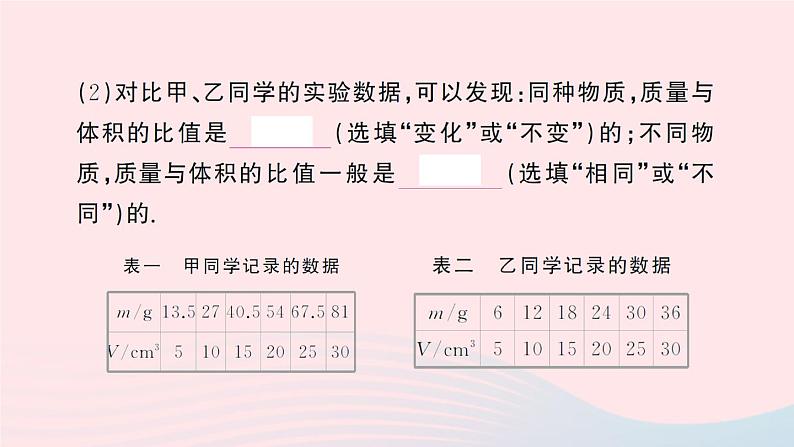 2023八年级物理上册第二章物质世界的尺度质量和密度第三节学生实验探究__物质的密度作业课件新版北师大版第6页