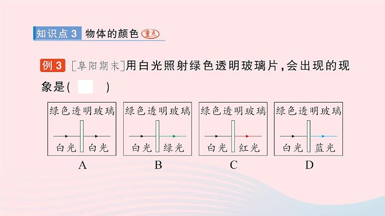 2023八年级物理上册第五章光现象第五节物体的颜色作业课件新版北师大版第7页