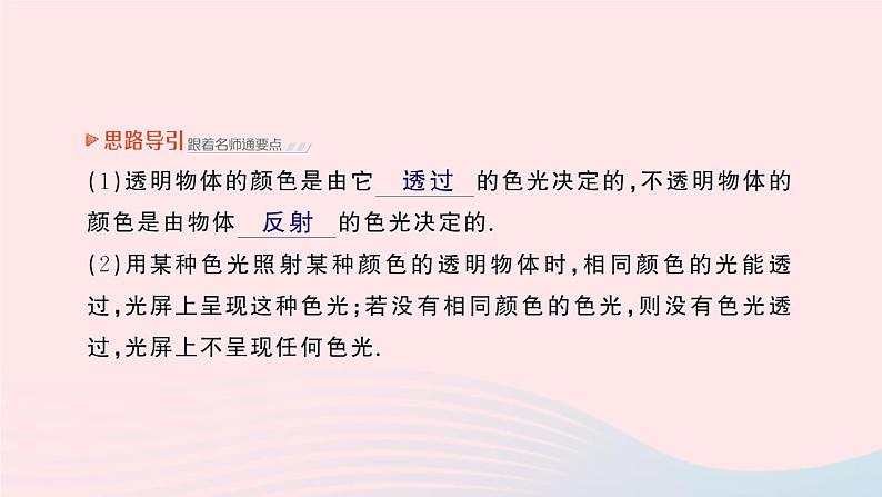 2023八年级物理上册第五章光现象第五节物体的颜色作业课件新版北师大版第8页