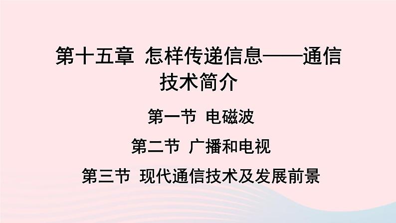 2023九年级物理全册第十五章怎样传递信息__通信技术简介上课课件新版北师大版01