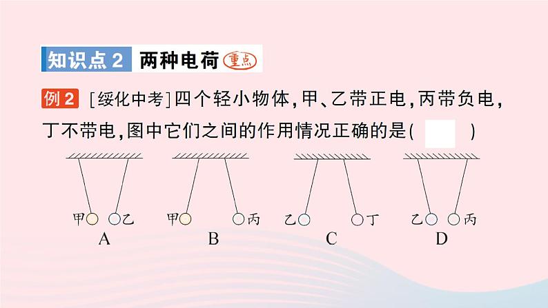 2023九年级物理全册第十一章简单电路第三节电荷作业课件新版北师大版04