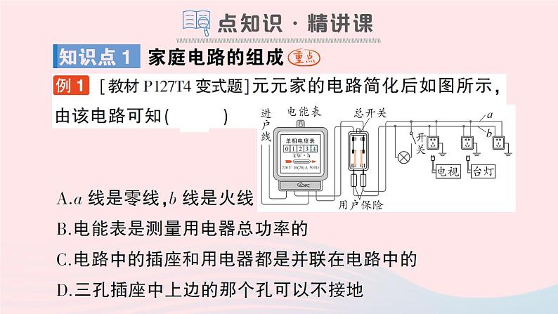 2023九年级物理全册第十三章电功和电功率第五节家庭电路作业课件新版北师大版02