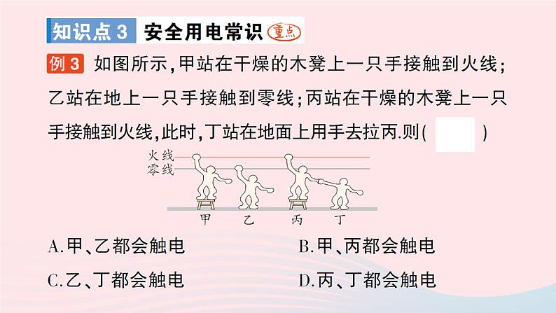 2023九年级物理全册第十三章电功和电功率第六节安全用电作业课件新版北师大版07