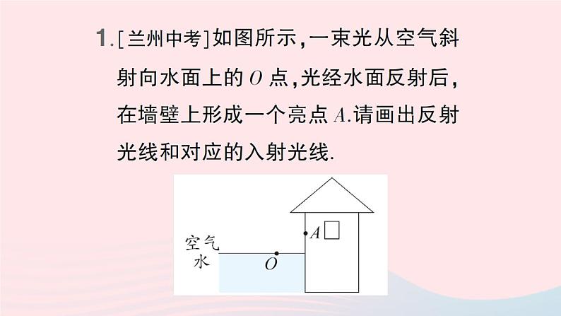 2023八年级物理上册第四章多彩的光微专题三利用光的反射定律作图作业课件新版沪科版02