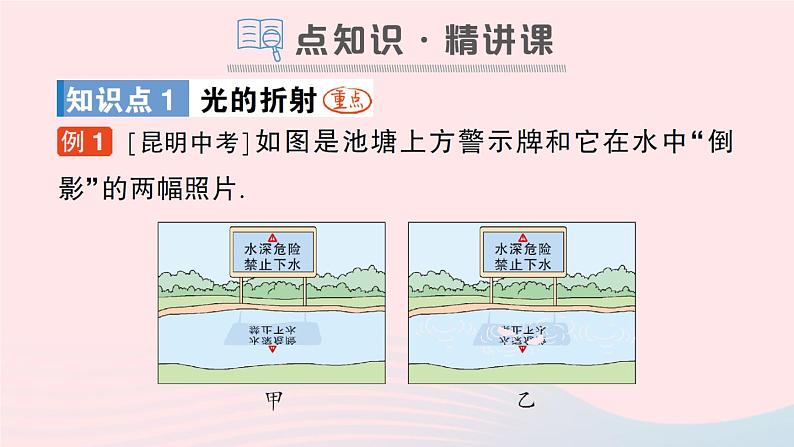 2023八年级物理上册第四章多彩的光第三节光的折射作业课件新版沪科版02