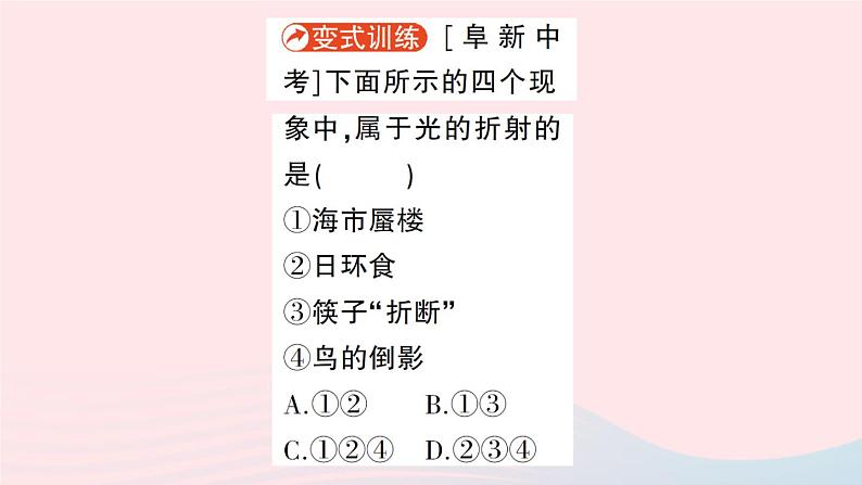 2023八年级物理上册第四章多彩的光第三节光的折射作业课件新版沪科版05