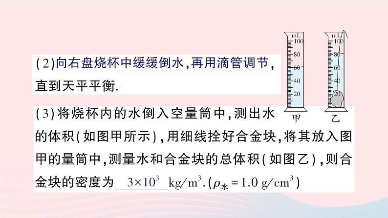 2023八年级物理上册第五章质量与密度专题三密度的特殊测量作业课件新版沪科版第3页