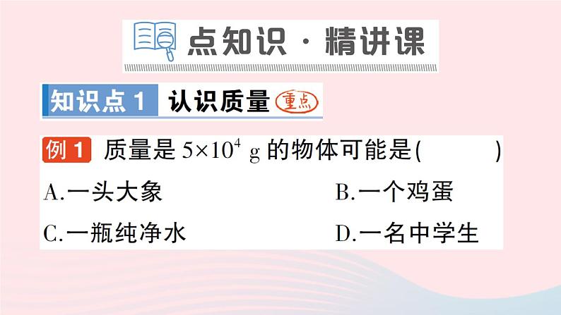 2023八年级物理上册第六章质量与密度第1节质量作业课件新版教科版02