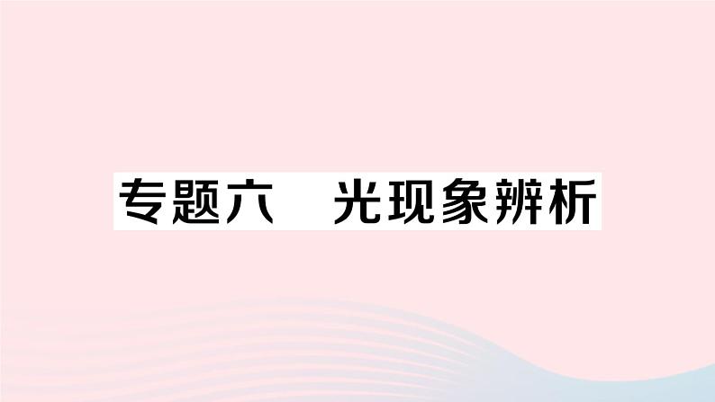 2023八年级物理上册第四章光现象专题六光现象辨析作业课件新版新人教版01