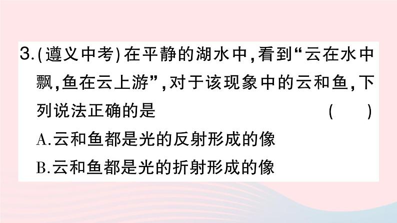 2023八年级物理上册第四章光现象专题六光现象辨析作业课件新版新人教版08