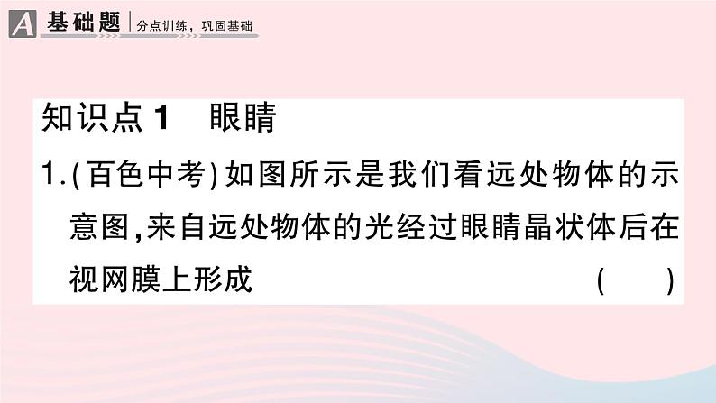 2023八年级物理上册第五章透镜及其应用第4节眼睛和眼镜作业课件新版新人教版第2页