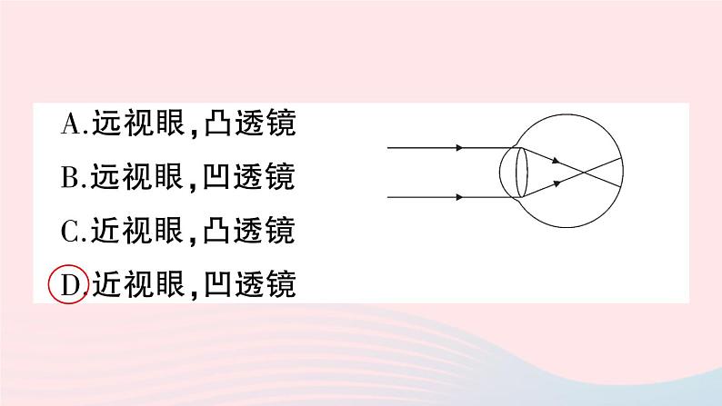 2023八年级物理上册第五章透镜及其应用第4节眼睛和眼镜作业课件新版新人教版第7页