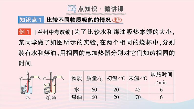 2023九年级物理全册第十三章内能第3节比热容作业课件新版新人教版第2页