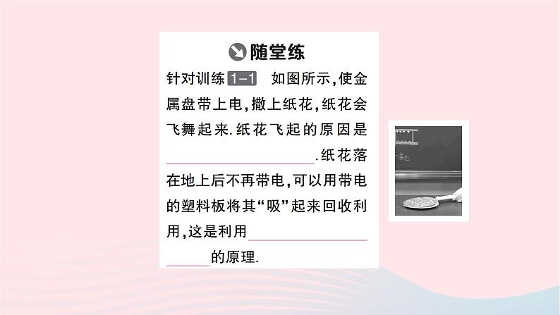 2023九年级物理全册第十五章电流和电路第1节两种电荷重点题型突破作业课件新版新人教版05