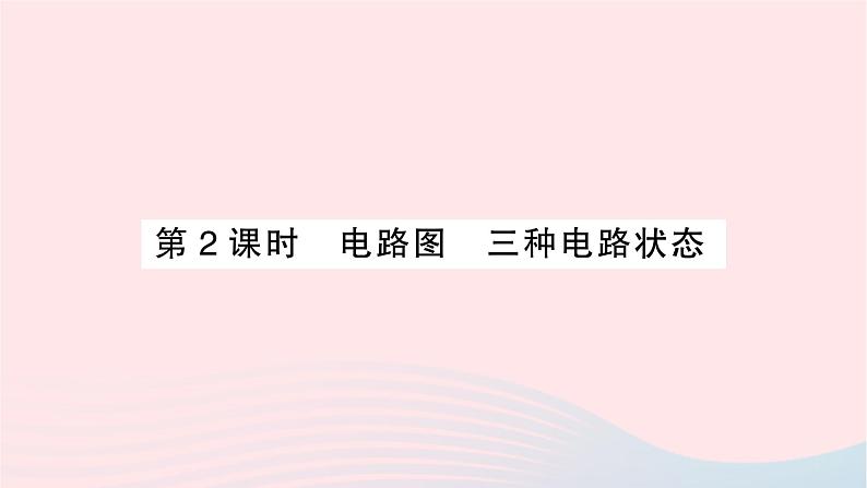 2023九年级物理全册第十五章电流和电路第2节电流和电路第二课时电路图三种电路状态重点题型突破作业课件新版新人教版第1页