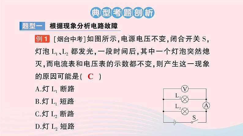 2023九年级物理全册第十七章欧姆定律专题二电路故障分析作业课件新版新人教版第2页