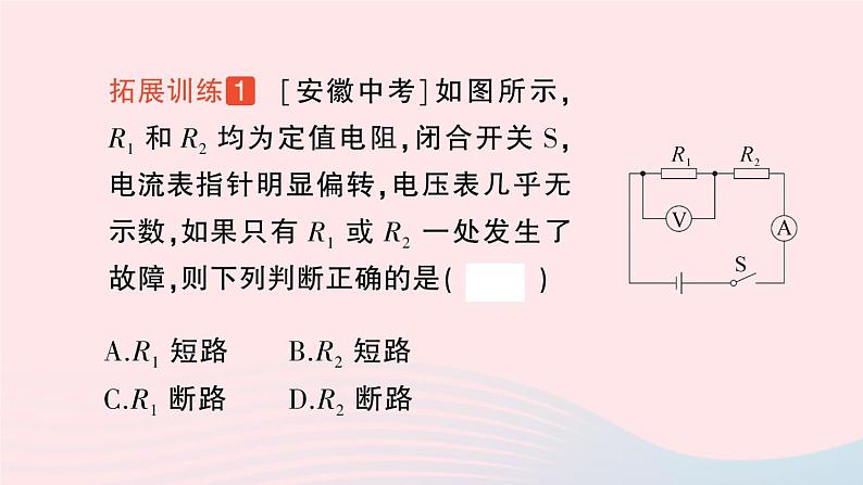 2023九年级物理全册第十七章欧姆定律专题二电路故障分析作业课件新版新人教版第4页