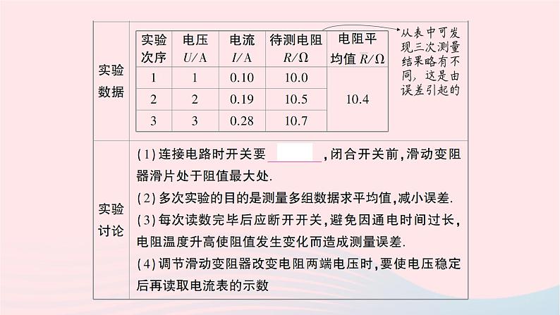 2023九年级物理全册第十七章欧姆定律第3节电阻的测量重点题型突破作业课件新版新人教版03