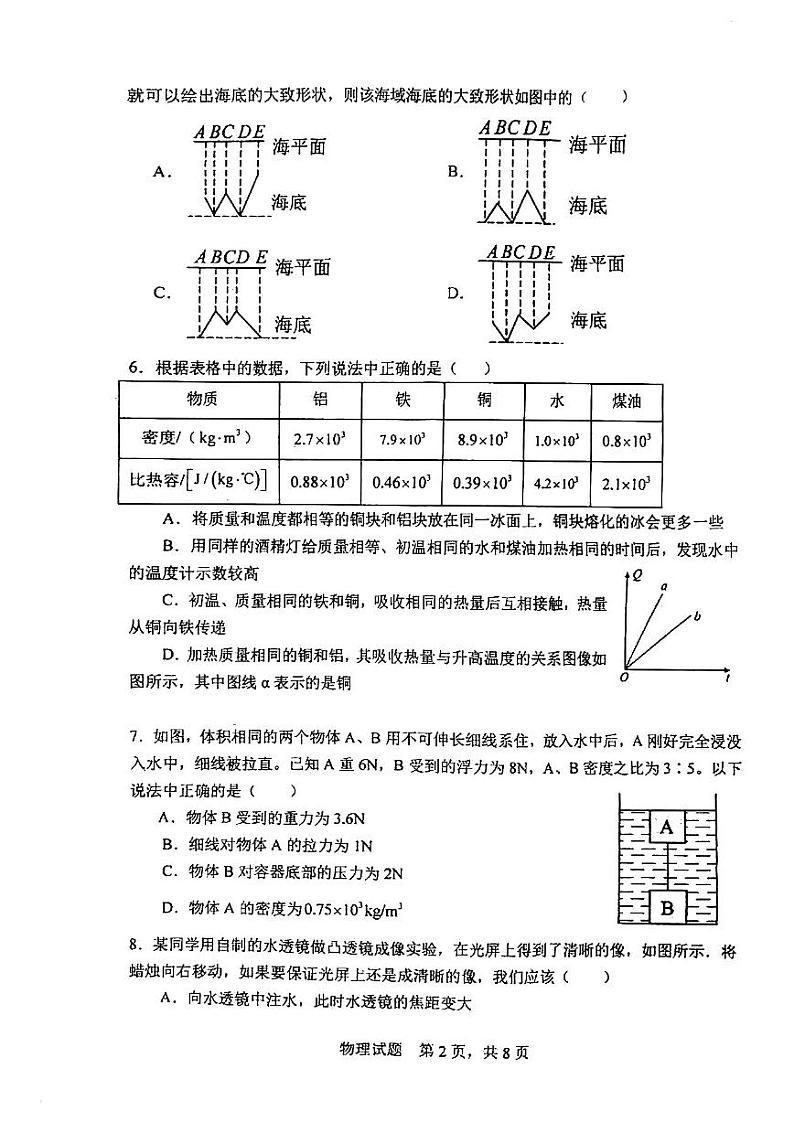 广东省江门市蓬江区2023-2024学年九年级上学期10月联考物理试题第2页