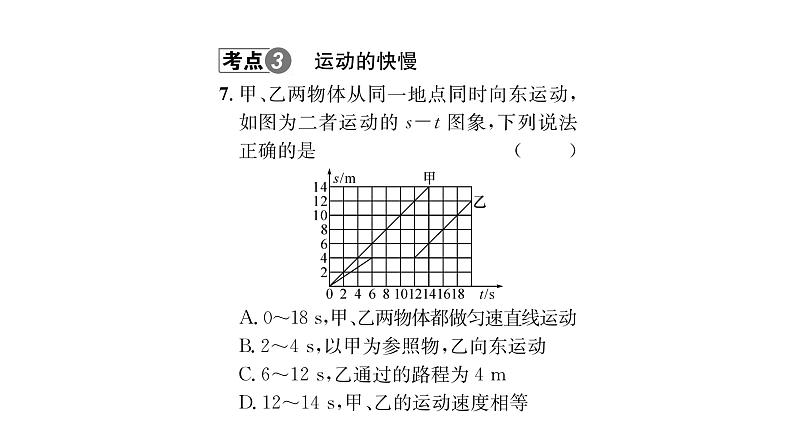 人教版八年级物理上专项复习（1）机械运动课时训练课件PPT08