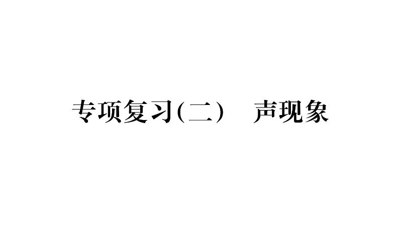 人教版八年级物理上专项复习（2）声现象课时训练课件PPT第1页