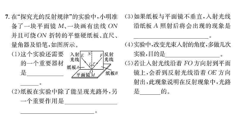 人教版八年级物理上专项复习（4）光现象课时训练课件PPT第7页