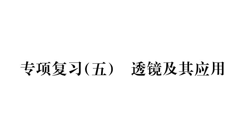 人教版八年级物理上专项复习（5）透镜及其应用课时训练课件PPT01