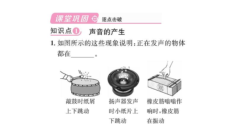 人教版八年级物理上第2章声现象第1节声音的产生与传播课时训练课件PPT第3页